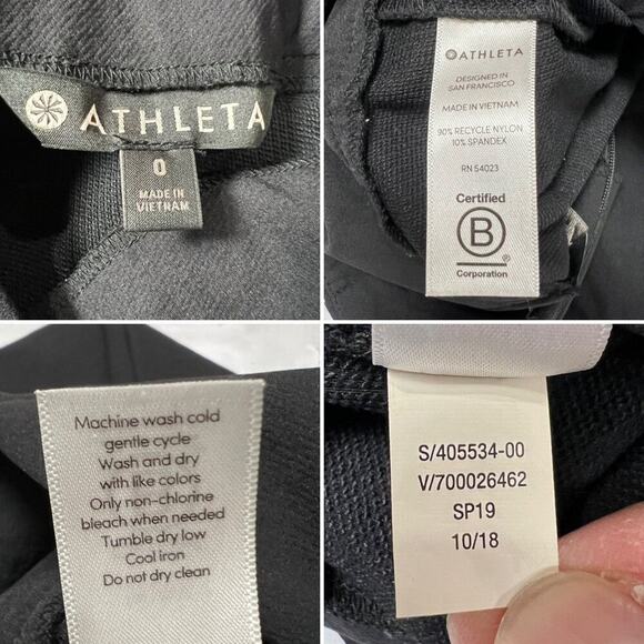 Athleta Wander Slim Straight Crop Pants SIZE 0 Black Travel Commute Trousers - Picture 4 of 10